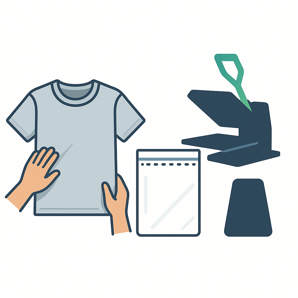 Lavorazione DTF — Preparazione, Piega e Imbustaggio