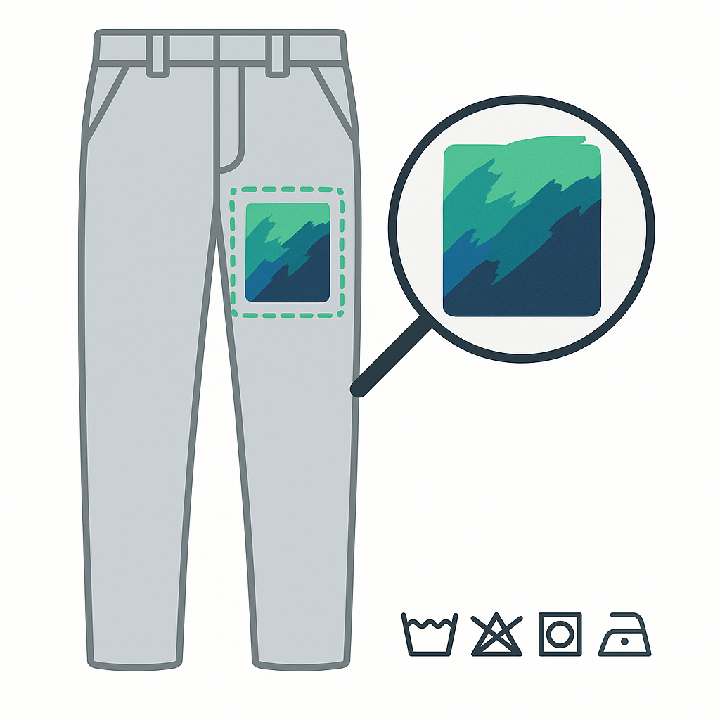 Stampa DTF 12×12 cm — Pantaloni